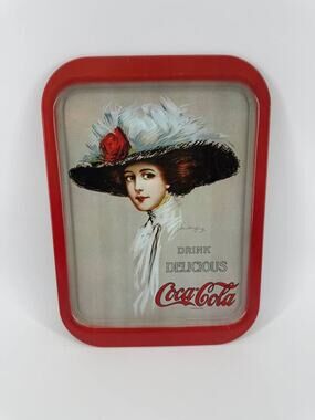 Vintage CocaCola 1909 Hamilton King Girl Reproduction 70s Americana Serving Tray